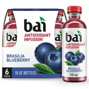 Bai Flavored Water, Brasilia Blueberry, Antioxidant Infused Drinks, 18 Fluid Ounce Bottle, 6 count