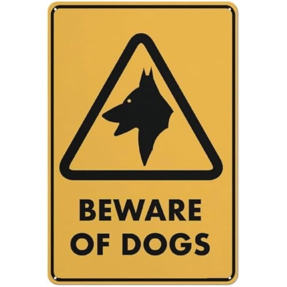 Warning Sign - Warning Beware of Dogs, Rust Free Aluminum Metal Sign, Easy to Read, Sturdy, Keep Out, for Home, Farm, Yard, Outdoor Use, 12x8 inch