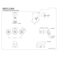 thumbnail image 2 of Kingston Brass KB238AX Tub and Shower Faucet with 3-Cross Handle, Brushed Nickel, 2 of 3