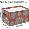 thumbnail image 4 of GZHJMY Storage Basket Mandala Flower Dark Red Foldable Canvas Laundry Baskets Bin Waterproof Inner Layer with Sturdy Handles for Toy Nursery Blanket Clothes 2 Pack, 4 of 7