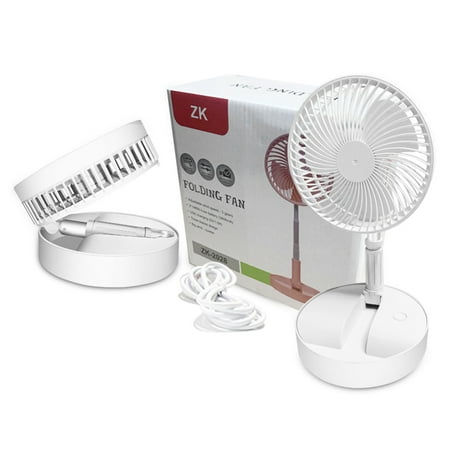 

Desk and Floor Fan with USB 7200mAh Battery Powered Folding Portable and Telescopic Quiet Table Fans for Outdoor Courtyard Beach RV Tent Travel Room Kitchen 4 Speed