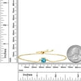 thumbnail image 3 of Gem Stone King 18K Yellow Gold Plated Silver Swiss Blue Topaz Solitaire Bracelet for Women (1.15 Cttw, Cushion Cut 6MM), 3 of 4