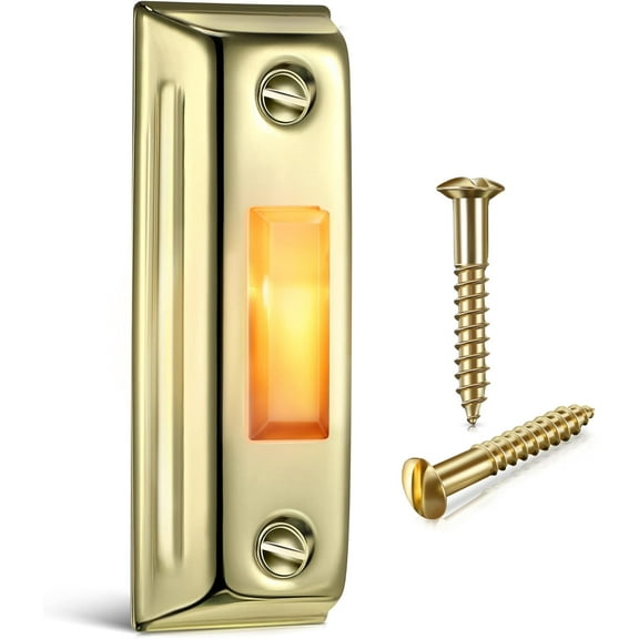 Lsupdaol Metal Doorbell Push Button, Heavy Duty Metal Door Bell Wired Button LED Lighted Wall Mounted Doorbell Push Buttons for Home, Universal Garage Door Opener Switch(Gold)