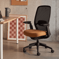 thumbnail image 4 of COLAMY Aether Ergonomic Mesh Office Chair, One-Touch Easy Adjust Managerial Desk Chair with Levitating Seat Cushion & Pilot-Level Sync Armrests, 300 LBS Mid Back Mesh Computer Chair, Brown, 4 of 13