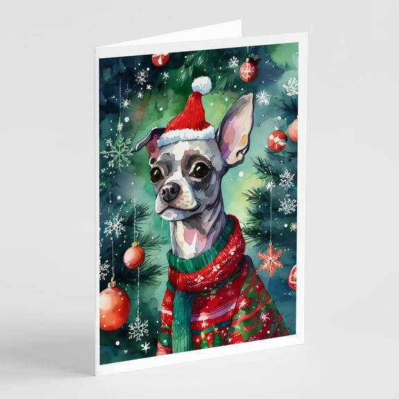 Chinese Crested Christmas Greeting Cards Pack of 8 7 in x 5 in