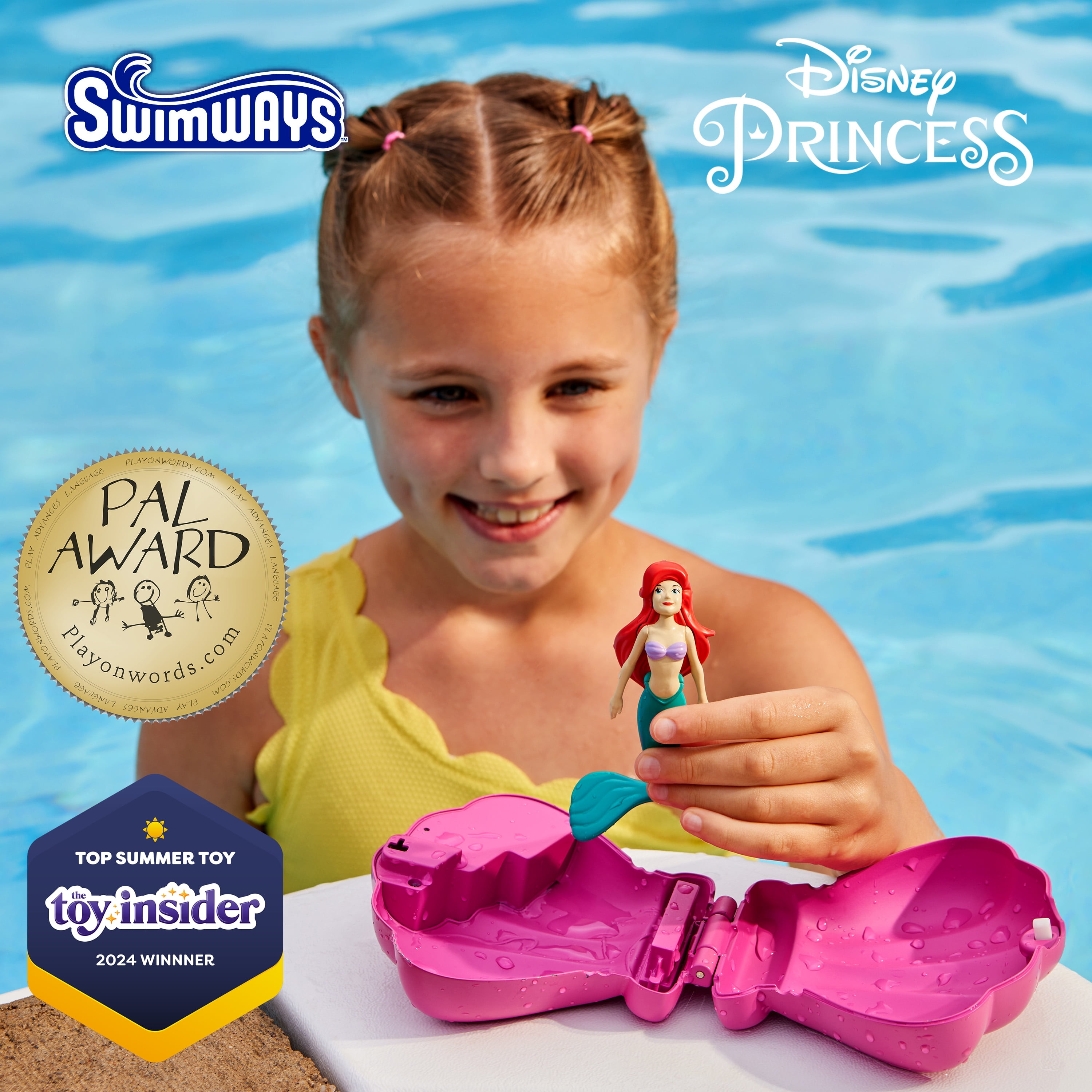 SwimWays The Little Mermaid Ariel Dive N’ Surprise, Swimming Pool Accessories & Kids Pool Toys, Pool Party Supplies, Disney Toys for Kids Ages 5 & Up