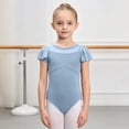 thumbnail image 2 of Girls Flutter Sleeve Dance Leotard with Mesh Detail,Classic Ballet Bodysuit, 2 of 8