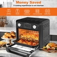 thumbnail image 6 of 11QT Compact Air Fryer Toaster Oven, 1000W Convection Countertop Oven with Reference Menus, 2-Slice Toaster, Adjustable Time & Temperature, Ideal for Singles & Couples, Black, 6 of 14