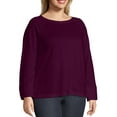thumbnail image 3 of Just My Size Women's Plus Size French Terry Sweatshirt with Lace-up Sleeves, 3 of 5