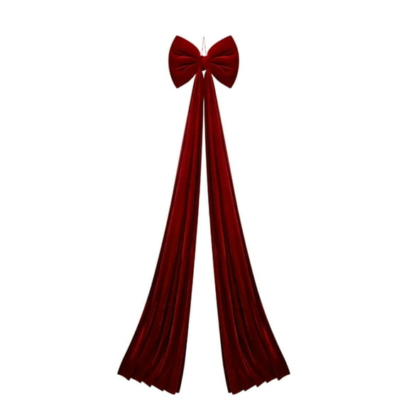 Deeceymbur Large Wine Red Velvet Bow for Christmas Tree Decoration Window Display Holiday Pendant