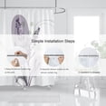 thumbnail image 5 of Abstract Boho Lavender Shower Curtain, Purple Lavender Floral Shower Curtain Set, Plant Leaves Flower Shower Curtains for Bathroom, Waterproof Fabric with 12 Hooks, 72 x 72 Inches, 5 of 6