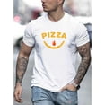 thumbnail image 1 of Men's Breathable Red "PIZZA" Graphic Tee - Casual Summer Running Shirt, Lightweight Polyester, Machine Washable, 1 of 5