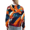thumbnail image 7 of Sigee Abstract Fabric Color Waves for Women's Pullover Hoodie Sweatshirts Adult Casual Long Sleeve Sweatshirts ,Sizes S-2XL-X-Large, 7 of 7
