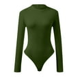 thumbnail image 3 of Women's Mock Turtle Neck Long Sleeve Tops Bodysuit Jumpsuit, 3 of 6