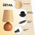 thumbnail image 4 of KUNJOULAM Boho Rattan Table Lamp, Accent Lamp with Woven Lampshade  Metal Base, Bedside Nightstand Desk Light for Bedroom Livingroom Home Decor  Use E26 Bulb (Bulb Not Included), 4 of 7