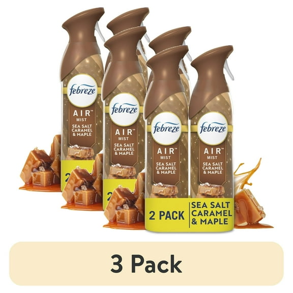 (3 pack) Febreze Air Mist, Odor-Fighting Air Freshener, Sea Salt Caramel & Maple, 8.8oz Aerosol, Pack of 2