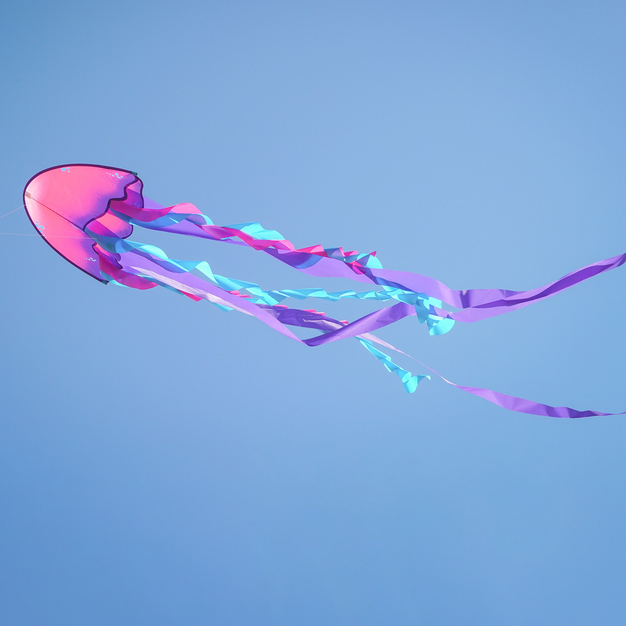 In the Breeze 3348 — 22" Jellyfish Ripstop Fabric Fiberglass Frame Dragon Kite, 8 Tails