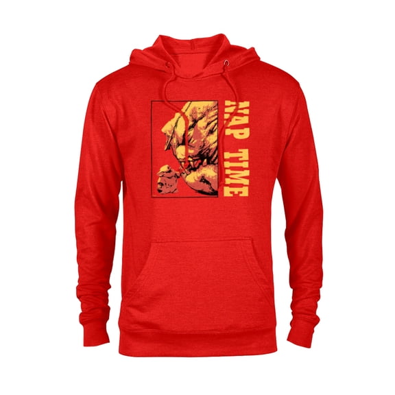 Star Wars The Mandalorian Grogu & Rancor Nap Time - Pullover Hoodie for Adults - Customized-Red