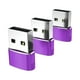 thumbnail image 5 of 3 adaptadores USB 3.1 Tipo-C a USB 2.0 Plug and Play, hembra a macho para transmisión de datos. Púrpura, 5 of 9
