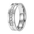 thumbnail image 2 of creativo, joyería de material acero de para mujeres y hombres, de pareja a para compromiso, vacaciones, viajes, trabajo diario, 9 de Plata con Circón Salvador anillo de pareja, 2 of 7