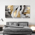 thumbnail image 6 of 3 Piece Abstract Wall Art Grey and Yellow Paintings Minimalist Wall Decor Graffiti Poster Modern Artwork Picture HD Canvas Print,Framed for Living Room Bedroom Bathroom, 12"x16"x3 Panels, 6 of 7