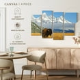 thumbnail image 5 of Elephant Stock Grand Teton Bison Bull Wall Art - Horizontal Multi Panel Canvas - Living Room Wall Decor - Animal Multi Panel - Blue And Brown Decor - 75" x 48", 5 of 8