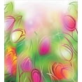 thumbnail image 3 of Flower Duvet Cover Set, Silhouettes of Tulips on a Dreamy Background Modern Graphic Print Art Urban Style, Decorative 3 Piece Bedding Set with 2 Pillow Shams, Calking Size, Pink Green, by Ambesonne, 3 of 3