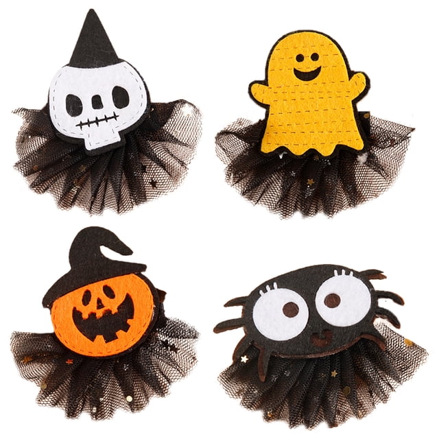 4 Pcs Pinces à Cheveux Halloween Fête Épingles à Cheveux Mignonnes Pinces à Cheveux Cosplay Accessoires pour Cheveux pour Femmes