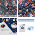 thumbnail image 4 of Navy Blue Flowers Blackout Curtains for Bedroom/Living Room, Thermal Insulated Kitchen Curtains, Spring Vintage Floral Leaves Farmhouse Grommet Darkening Window Treatment Drapes 52"x63"x2, 4 of 8