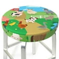 thumbnail image 3 of Kll Farm Animals Round Bar Chair Cushion Cover 14 Inch,Bar Stool Protector With Elastic, Soft Washable, 3 of 7