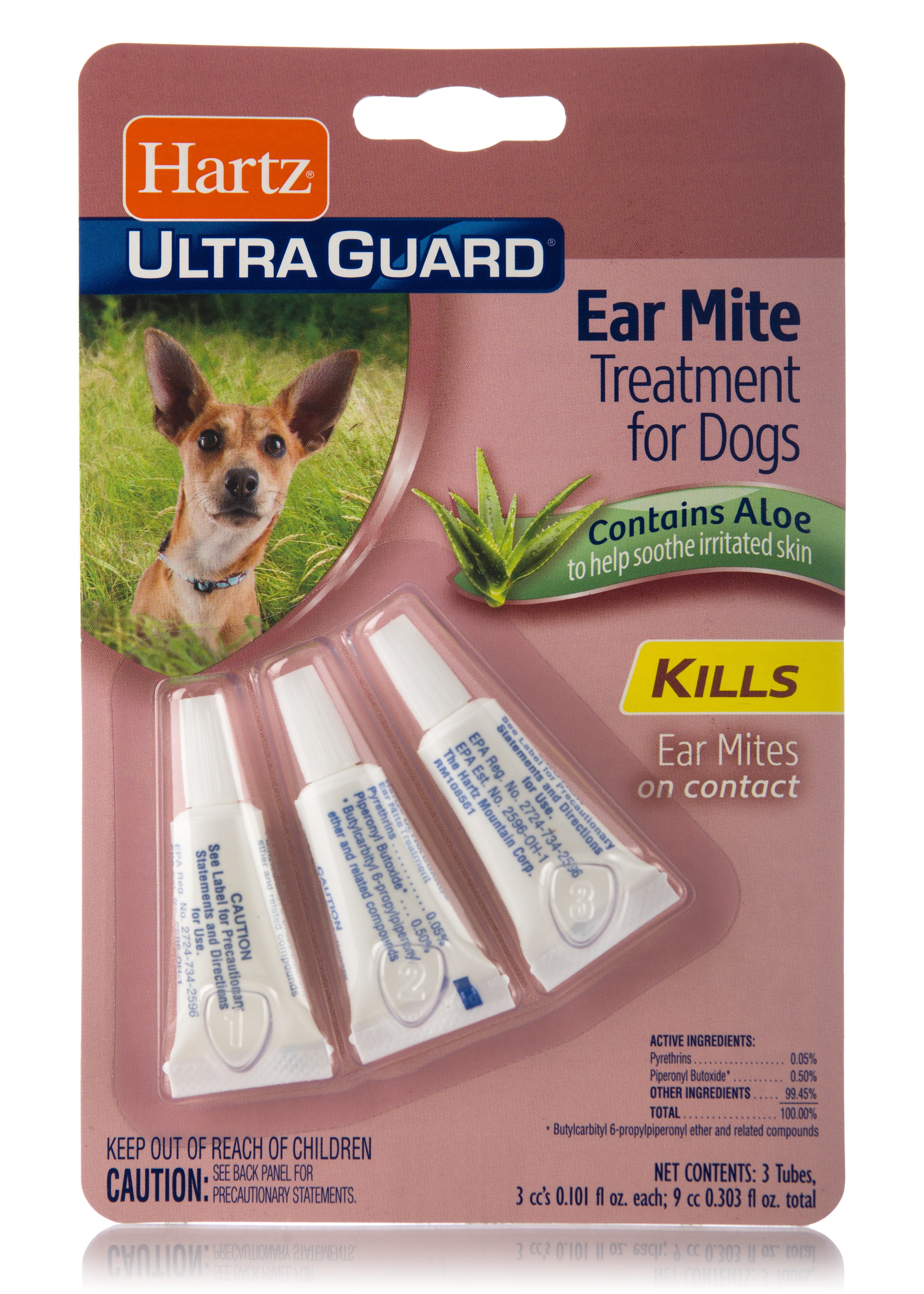Hartz UltraGuard Ear Mite Treatment For Dogs, 3 Count