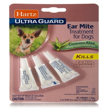Hartz UltraGuard Ear Mite  For Dogs, 3 Count