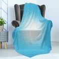 thumbnail image 4 of Vintage Blue Soft Flannel Fleece Throw Blanket, Retro Style Comic Inspired Pop Art and Sunny Haze Vanishing Dots, Cozy Plush for Indoor and Outdoor Use, 50" x 60", Pale Blue and White, by Ambesonne, 4 of 5