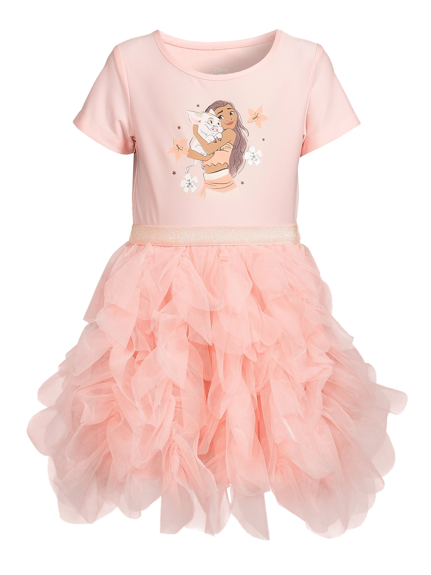 Disney Moana Toddler Girl Short Sleeve Tutu Dress, Sizes 12M-5T
