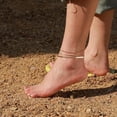 thumbnail image 2 of Godewogo Ankle Bracelets for Women Waterproof,14K Real Gold Plated Dainty Ankle Bracelets Handmade Adjustable Chain Summer Beach Jewelry Gifts, 2 of 7