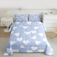 thumbnail image 2 of Feelyou Kawaii Love Heart Bedding Comforter Set for Kids, Romantic Valentines Day Twin Comforter Sets, Cute Blue Cartoon Reversible Bedding Set, Microfiber Bedroom Decor, 2pcs, 2 of 8