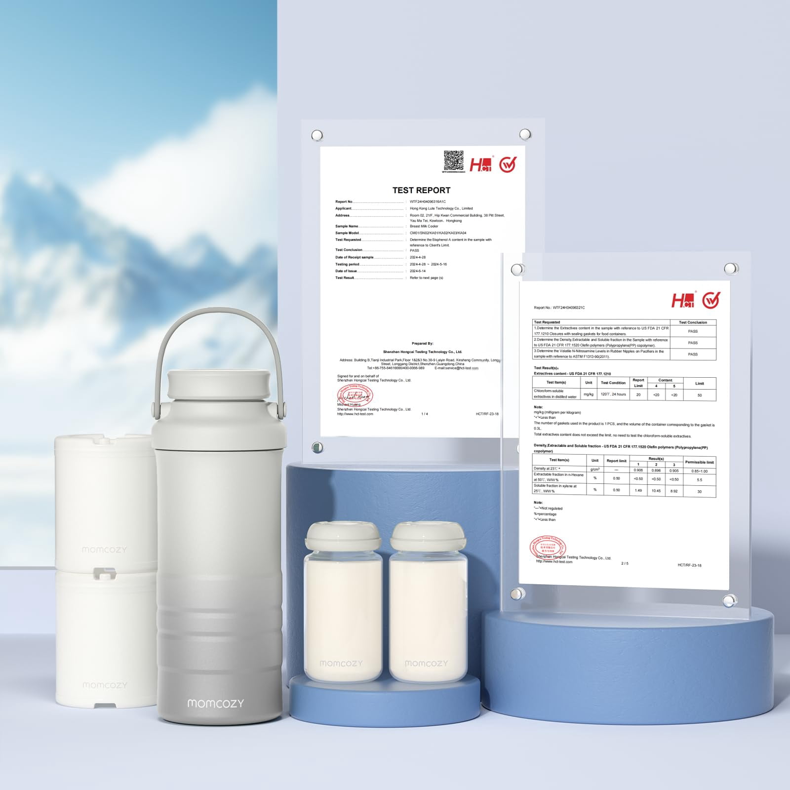 Momcozy Breast Milk Cooler offers 24H+ extended cooling with 360° surround cooling tube technology, keeping breast milk fresh and nutrient-rich during outdoor activities. Simply freeze the tube for 1