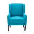 thumbnail image 6 of Pemberly Row Upholstered Wingback Accent Chair with Quilted Back & Seat in Teal, 6 of 9