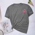 thumbnail image 4 of Fiudx Tops para Mujer Blusas con Estampado de Flores Pequeñas para Mujer Top de Manga Corta con Cuello Redondo, 4 of 6