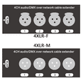 thumbnail image 4 of 2 Paires Câble d'Extension Audio et Réseau 4 Canaux 3 Broches XLR, DMX512 Amplificateur de Signal Réseau 1 Mâle + 1 Femelle, 4 of 7