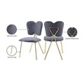 thumbnail image 5 of Meridian Furniture Angel Gray Velvet Dining Chair with Gold Finish (Set of 2), 5 of 5
