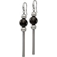 thumbnail image 2 of Stainless Steel Polished Black Ip-Plated Dangle Shepherd Hook Earrings Made In China sre1332, 2 of 5