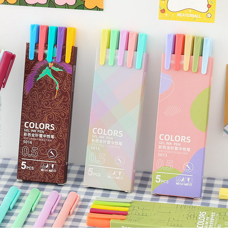 Colorful Gel Pens & Highlighter Sets (5pcs a Set) – Original