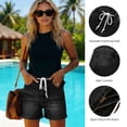 thumbnail image 4 of Yievot Jean Shorts for Women Trendy High Waisted Drawstring Denim Shorts Summer Casual Jorts with 5 Pockets, 4 of 6
