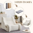 thumbnail image 5 of Giant Bean Bag Chairs for Adults, Chenille Lazy Floor Sofa with 21-inch High Backrests and Side Pocket, Cozy Accent Lounge Chair for Living Room, White, 5 of 8