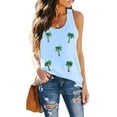 thumbnail image 7 of VILOVE Women Coconut Tree Beaded Graphic Racerback Tank Tops Summer Sleeveless Casual Shirts, 7 of 7