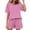 Pink., variant on Bixock Women's 2 Piece Loungewear Set,Short Sleeve Loungewear Outfit,Fashion Leisure Print Crew Neck Pajama Set Top Pants Soft Loungewear