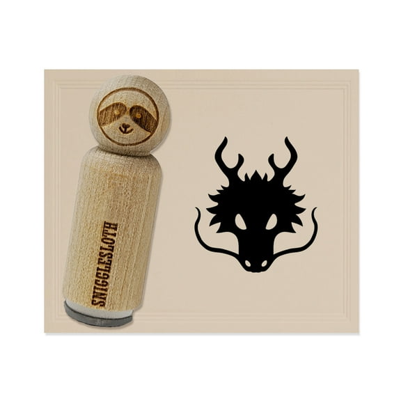Asian Dragon Head Rubber Stamp for Scrapbooking Crafting Stamping - Mini 1/2 Inch