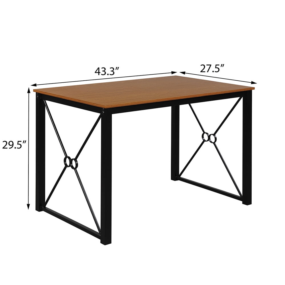 Kepooman 3 Pieces Metal Modern Dining Table Set with 2 Benches, Black