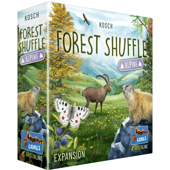 Expansión del juego de cartas alpino Forest Shuffle de Lookout Games: ¡36 cartas nuevas para una jugabilidad mejorada! Agrega un nuevo juego de estrategia de especies y árboles para niños y adultos ma